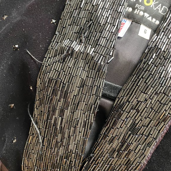 KAREN OKADA FOR DAVID HOWARD SILK AND VELVET STUDDED BLAZER FESTIVAL BURNINGMAN - Picture 6 of 6